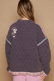 MQTIME  -  POL Embroidered Open Front Long Sleeve Jacket