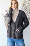 MQTIME  -  Heimish Full Size Long Sleeve V Neck Button Down Cardigan