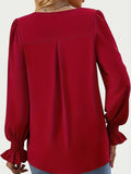 MQTIME  -  V-Neck Flounce Sleeve Top