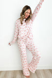 MQTIME  -  Santa Print Long Sleeve Top and Pants Lounge Set