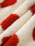 MQTIME  -  Fuzzy Heart Pocketed Dropped Shoulder Hoodie