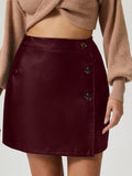 MQTIME  -  Buttoned High Rise Mini Skirt