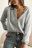 MQTIME  -  Openwork Button Down Long Sleeve Cardigan