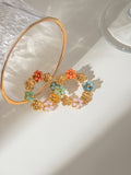 MQTIME  -  Synthetic Crystal Stainless Steel Flower Earrings