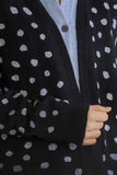 MQTIME  -  Umgee Polka Dot Open Front Drop Shoulder Cardigan