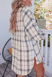 MQTIME  -  Plaid Button Up Long Sleeve Shacket