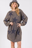 MQTIME  -  SAGE + FIG Washed Star Print Round Neck Dress