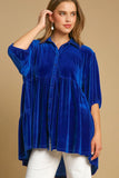 MQTIME  -  Umgee Button Down Tiered Back High Low Shirt