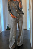 MQTIME  -  Bow Round Neck Long Sleeve Cardigan