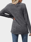 MQTIME  -  Lace Detail V-Neck Long Sleeve T-Shirt