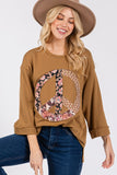 MQTIME  -  SAGE + FIG Floral Peace Patch Round Neck Top