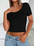 MQTIME  -  Devine Scoop Neck Short Sleeve T-Shirt