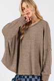 MQTIME  -  SAGE + FIG Round Neck Batwing Sleeve Oversize Top