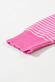 MQTIME  -   Striped V-Neck Dropped Shoulder Sweater