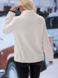 MQTIME  -  Half Zip Long Sleeve Furry Sweatshirt