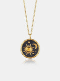 MQTIME  -   Alloy Inlaid Zircon Sun & Moon Necklace
