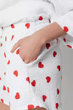 MQTIME  -  Basic Bae Heart Collared Neck Button Down Top and Shorts Set