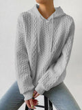 MQTIME  -  Drawstring Drop Shoulder Long Sleeve Hoodie