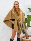 MQTIME  -  Fuzzy Trim Open Front Poncho