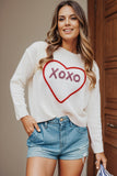 MQTIME  -  XOXO Round Neck Drop Shoulder Sweater