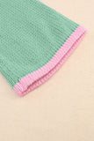 MQTIME  -  Color Block Round Neck Drop Shoulder Sweater