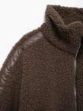 MQTIME  -   Zip Up Turtleneck Long Sleeve Plush Jacket