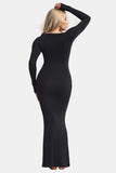 MQTIME  -  Basic Bae Built-In Shapewear Square Neck Long Sleeve Maxi Dress