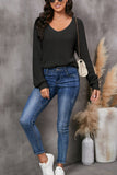 MQTIME  -  V-Neck Drop Shoulder Sweater