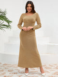 MQTIME  -   Round Neck Long Sleeve Dress