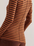 MQTIME  -  Exposed Seam Striped Turtleneck Long Sleeve T-Shirt