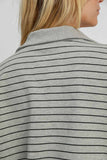 MQTIME  -  Umgee Striped Half Zip Short Sleeve Sweatshirt