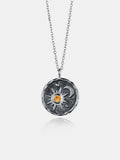 MQTIME  -   Alloy Inlaid Zircon Sun & Moon Necklace