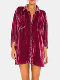 MQTIME  -  Collared Neck Button Down Long Sleeve Shirt