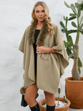 MQTIME  -  Fuzzy Trim Open Front Poncho