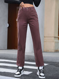 MQTIME  -  Straight Leg Jeans with Pockets