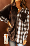 MQTIME  -  Plaid Button Up Drop Shoulder Shacket