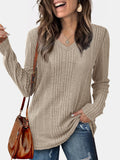 MQTIME  -  V-Neck Long Sleeve T-Shirt