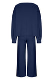 MQTIME  -  Round Neck Long Sleeve Top and Pants Set