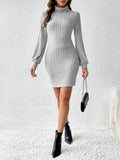 MQTIME  -  Turtleneck Long Sleeve Mini Dress