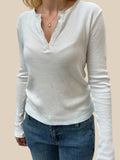 MQTIME  -  Devine Quarter Button Long Sleeve T-Shirt