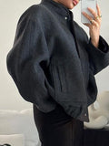 MQTIME  -  Full Size Snap Down Drop Shoulder Jacket