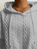 MQTIME  -  Drawstring Drop Shoulder Long Sleeve Hoodie