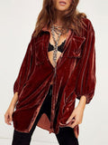 MQTIME  -  Collared Neck Button Down Long Sleeve Shirt