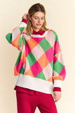 MQTIME  -   Exposed Seam Color Block Dropped Shoulder Sweater