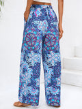 MQTIME  -  Geometric Wide Leg Pants with Pockets