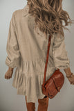 MQTIME  -  Tiered Collared Neck Balloon Sleeve Shirt Dress