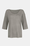 MQTIME  -  V-Neck Three-Quarter Sleeve Knit Top