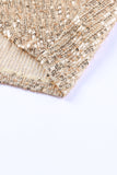 MQTIME  -  Sequin Knot Round Neck Long Sleeve Mini Dress