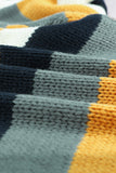 MQTIME  -  Color Block Round Neck Dropped Shoulder Sweater