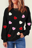 MQTIME  -  Valentine's Day Contrast Heart Long Sleeve Sweatshirt